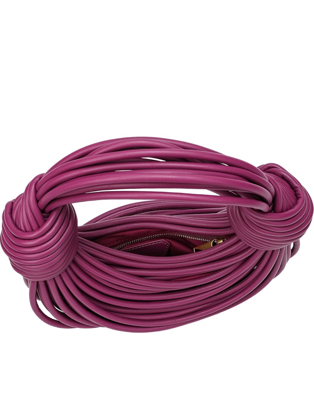 Sculpted Knot-Detail Shoulder Bag In Deep Plum New — image 3 of 8